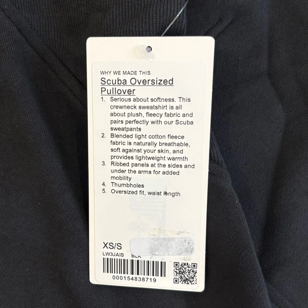 NWT Lululemon Scuba Oversized Pullover In Black Size XS/S - Picture 6 of 7